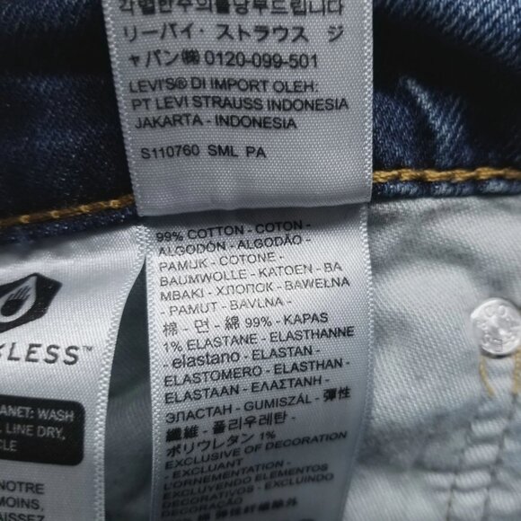 Levis 511 Jeans Mens 30x30 Blue Slim Straight Mid Rise Dark Wash Stretch Denim - Picture 9 of 9